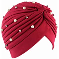 LUFA Pérdida de Las Mujeres Artificiales de la Perla de Pelo del Sombrero del Turbante cáncer de Cabeza Pañuelos…